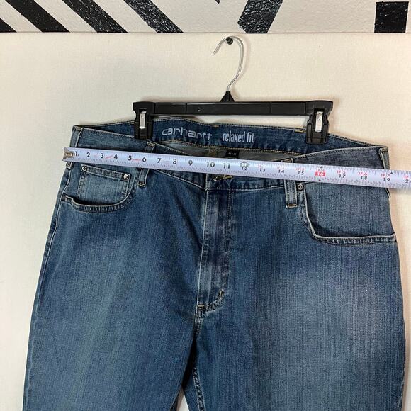 Carhartt Men's Relaxed Fit Straight Leg Denim Jeans Blue Wash- Size 40 - Picture 6 of 7